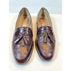 Size 8 Bally Brown leather tassel loafers made in italy
